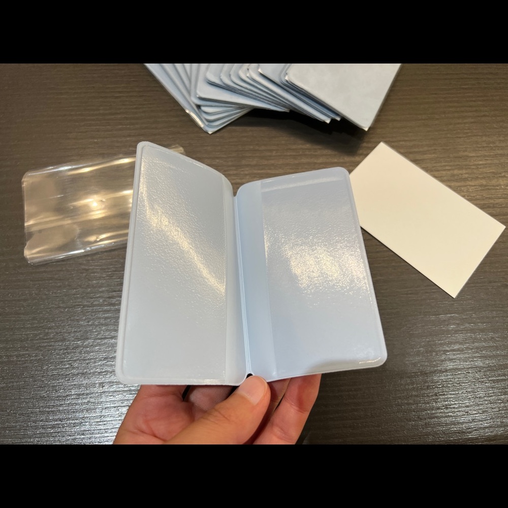 Light blue velvet Mini Wallet, Gift Card Holder, Birth Control Pill Sleeve case